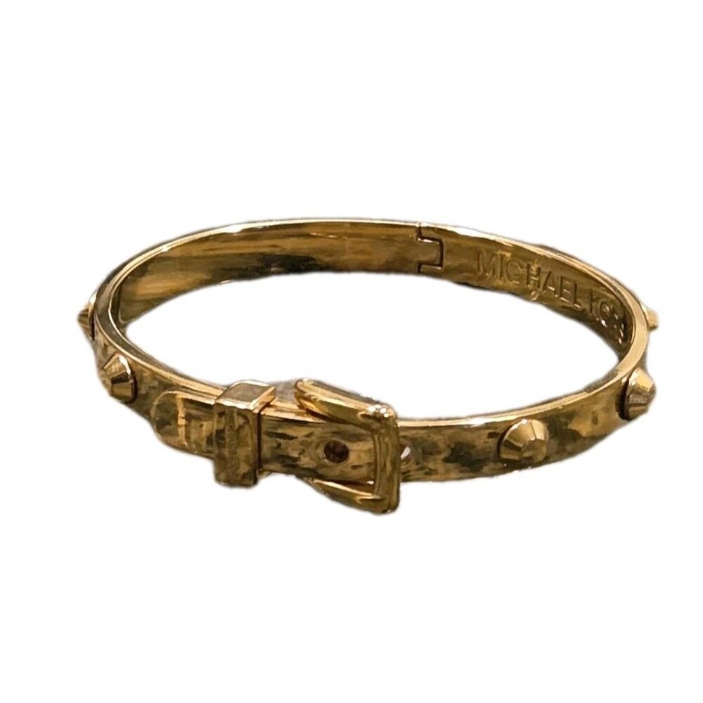 Michael Kors Studded Astor Buckle Rose Gold Tone Bracelet Bangle